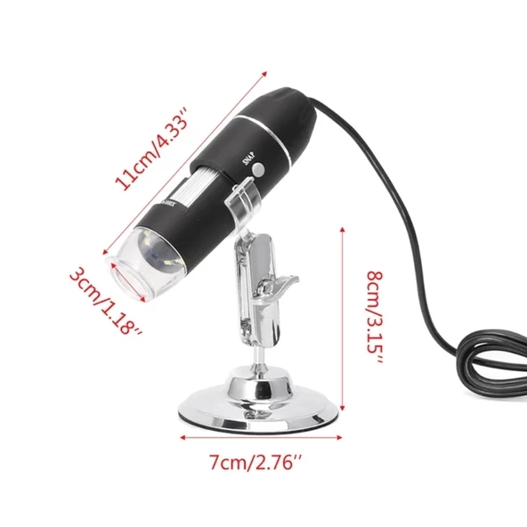 1600x Usb Dijital Mikroskop Kamera Endoskop 8led Büyüteç Metal Standı - 4