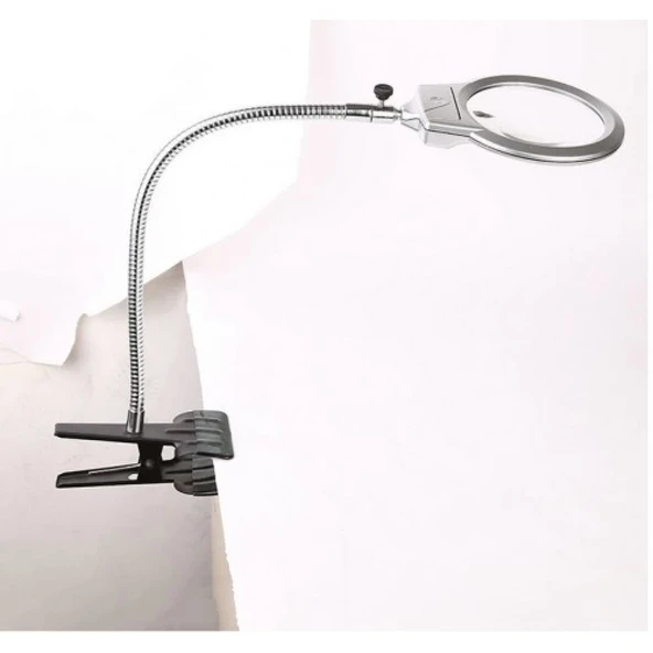 2.5x90 Mm 5x24 Mm Büyüteç, Mandallı Metal Hortumlu Masa Üstü Büyüteç - 5