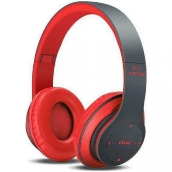P15 Wireless Yüksek Kalite Bluetooth Kulaklık Kırmızı