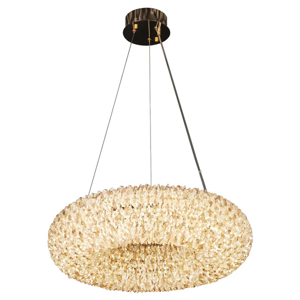 Apliqa Leman 60'lık Yuvarlak Gold 60 Watt Kristal Taşlı Salon Sarkıt Avize - 3