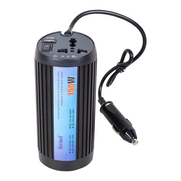 POWERMASTER PM-19826 12 VOLT - 150 WATT USBLİ ÇAKMAKTAN ARAÇ POWER INVERTER