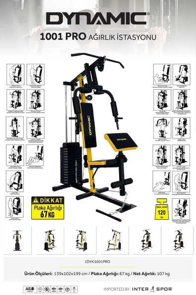 Dynamic 1001 Pro Tekli Ağırlık İstasyonu-67 KG Plaka Ağırlıklı - 5