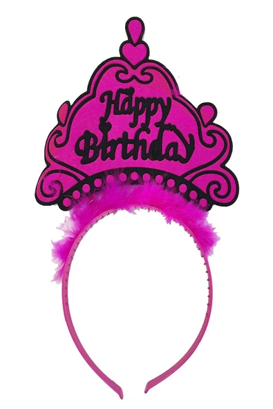 Happy Birthday Neon Fuşya Renk Doğum Günü Tacı 24x15 cm