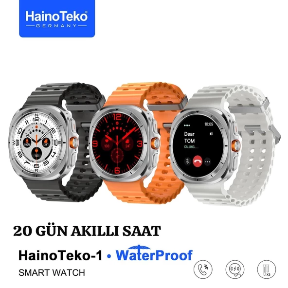 SU GEÇİRMEZ AKILLI SAAT AMOLED EKRAN Haino Teko Germany 1 Waterproof Watch 10 Serisi