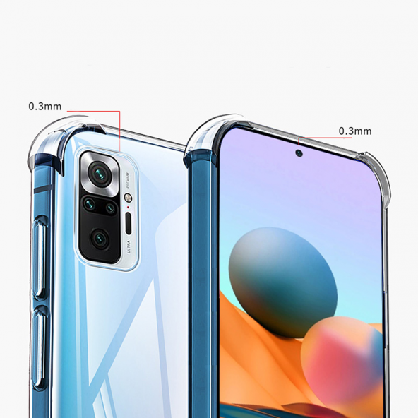 Xiaomi Redmi Note 10 Pro Kılıf Köşeleri Airbagli Anti Şok Şeffaf Zırh - 5