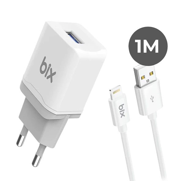 Bix bxl12w usb-a port 10w chargıng Adapter & lıghtnıng cable