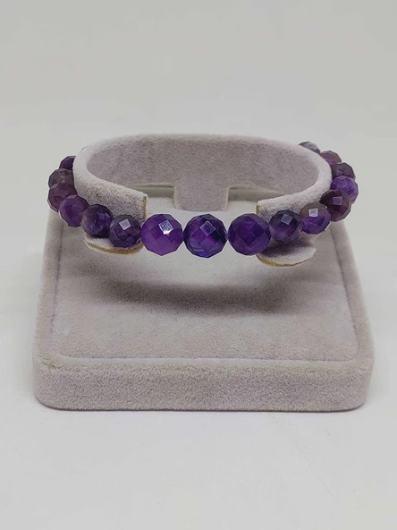 Parlayan Yıldızlar Serisi Ametist Taşı Tasarım Bileklik - Resim 4