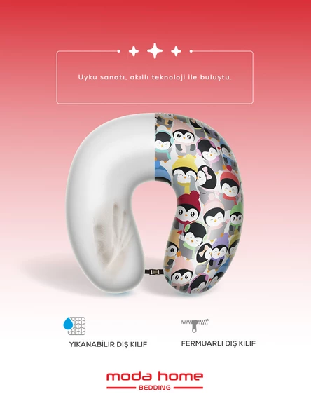 Moda Home Bedding 2li Seyahat Yastığı Penguin - 2
