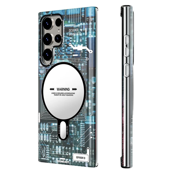 Youngkit Galaxy S23 Ultra Kılıf Magsafe Şarj Özellikli YoungKit Technology Serisi Kapak - Resim 5