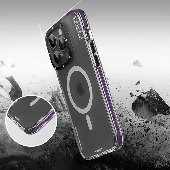 Youngkit Apple iPhone 12 Pro Max Kılıf Magsafe Şarj Özellikli Youngkit Jane Sand Serisi Kapak - Resim 6