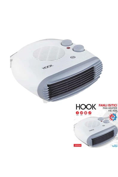 HOOK HK-498 Termostatlı 3 Kademeli 2000 Watt Sıcak - Soğuk Turbo Fanlı Isıtıcı