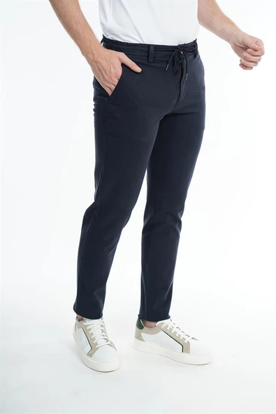 İntersivin Likralı Pamuklu Kışlık Beli Lastikli İp Kemerli  Erkek Casual Pantolon