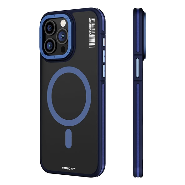 Youngkit Apple iPhone 15 Pro Max Kılıf Magsafe Şarj Özellikli Youngkit Rock Sand Serisi Kapak - Resim 9