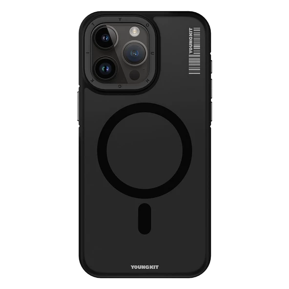 Youngkit Apple iPhone 15 Pro Max Kılıf Magsafe Şarj Özellikli Youngkit Rock Sand Serisi Kapak - Resim 2