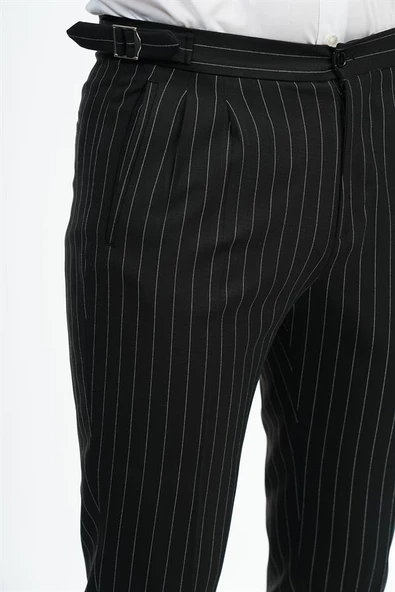 İntersivin Slim Likralı Yazlık Kemer Toka Detaylı Erkek Kumaş Pantolon - 5