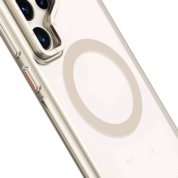 Youngkit Galaxy S24 Ultra Kılıf Magsafe Şarj Özellikli Sararma Önleyici Youngkit Crystal Grid Kapak - Resim 5