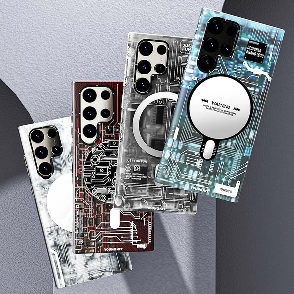 Youngkit Galaxy S23 Ultra Kılıf Magsafe Şarj Özellikli YoungKit Technology Serisi Kapak - Resim 6