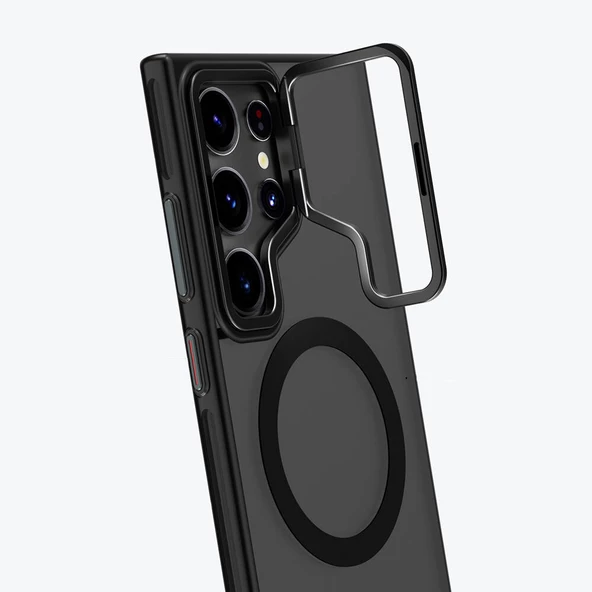 Youngkit Galaxy S24 Ultra Kılıf Magsafe Şarj Özellikli Sararma Önleyici Youngkit Crystal Grid Kapak - Resim 10