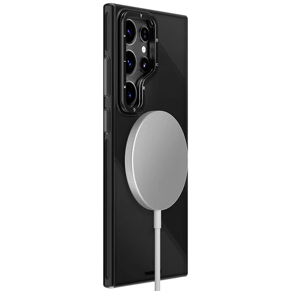 Youngkit Galaxy S24 Ultra Kılıf Magsafe Şarj Özellikli Sararma Önleyici Youngkit Crystal Grid Kapak - Resim 7