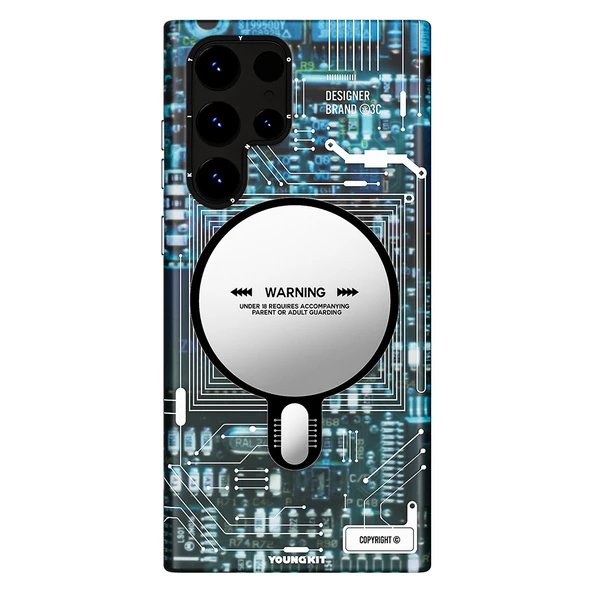 Youngkit Galaxy S23 Ultra Kılıf Magsafe Şarj Özellikli YoungKit Technology Serisi Kapak - Resim 7