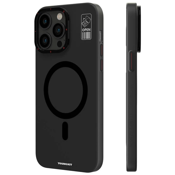 Youngkit Apple iPhone 14 Pro Kılıf Magsafe Şarj Özellikli Standlı YoungKit Hermit Bracket Serisi Kapak - Resim 7