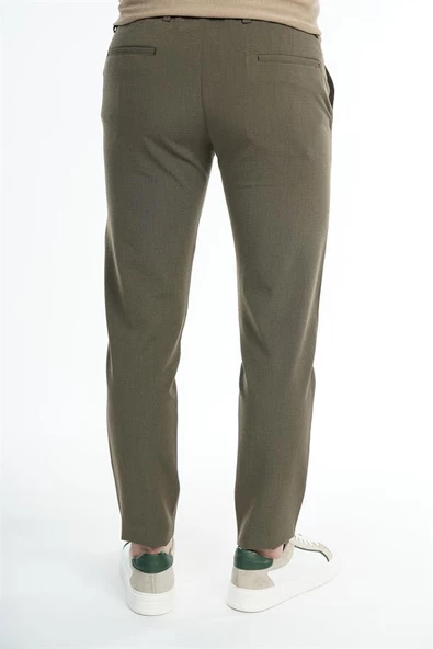 İntersivin Likralı Yazlık Beli Lastikli İp Kemerli  Dokulu Erkek Pantolon - Resim 3