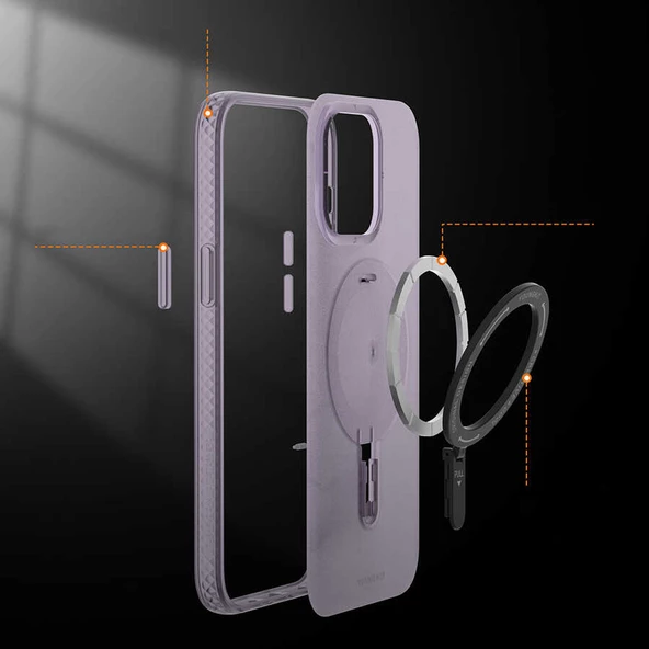 Youngkit Apple iPhone 14 Kılıf Magsafe Şarj Özellikli Youngkit Rock Serisi Kapak - Resim 4