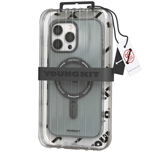 Youngkit Apple iPhone 14 Pro Kılıf Magsafe Şarj Özellikli Youngkit Rock Serisi Kapak - Resim 7