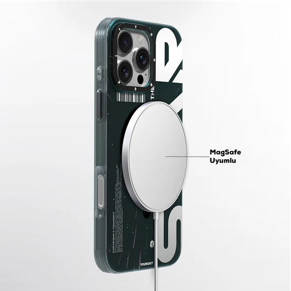 Youngkit Apple iPhone 16 Pro Max Kılıf Magsafe Şarj Özellikli Airbagli Hologram Tasarımlı Youngkit Interstellar Serisi Kapak - Resim 7