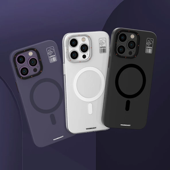 Youngkit Apple iPhone 13 Kılıf Magsafe Şarj Özellikli Standlı YoungKit Hermit Bracket Serisi Kapak - Resim 4