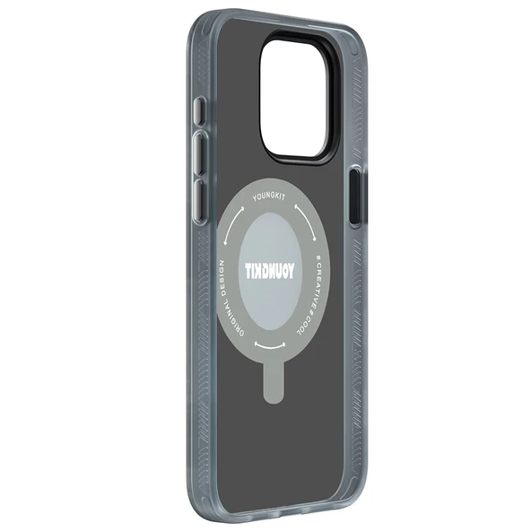Youngkit Apple iPhone 15 Pro Max Kılıf Magsafe Şarj Özellikli Youngkit 360° Standlı Technology Serisi Kapak - Resim 5