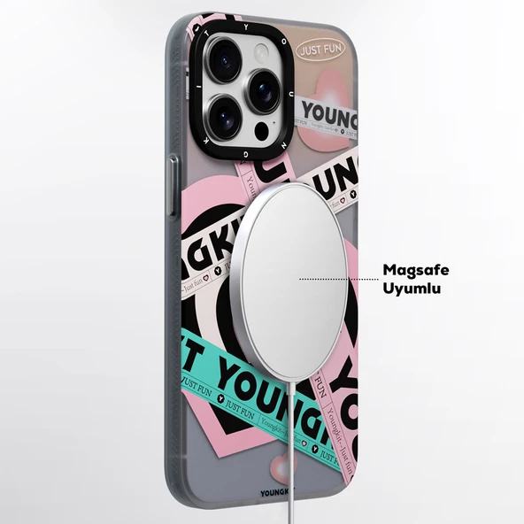 Youngkit Apple iPhone 15 Pro Max Kılıf Magsafe Şarj Özellikli Airbagli Çift Katmanlı Youngkit Flipped Serisi Kapak - Resim 7