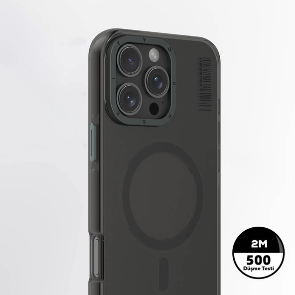 Youngkit Apple iPhone 16 Pro Max Kılıf Magsafe Şarj Özellikli Şeffaf Youngkit Crystal Shield Serisi Kapak - Resim 7