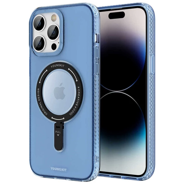 Youngkit Apple iPhone 14 Pro Max Kılıf Magsafe Şarj Özellikli Youngkit Rock Serisi Kapak - Resim 8