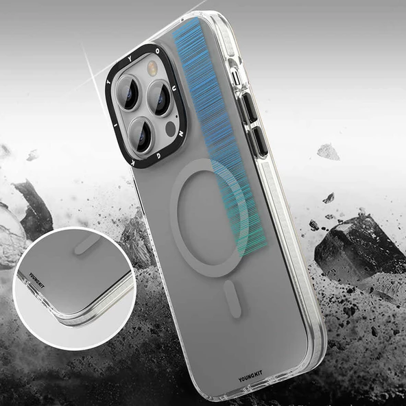 Youngkit Apple iPhone 14 Pro Kılıf Magsafe Şarj Özellikli Youngkit Pure Serisi Kapak - Resim 6