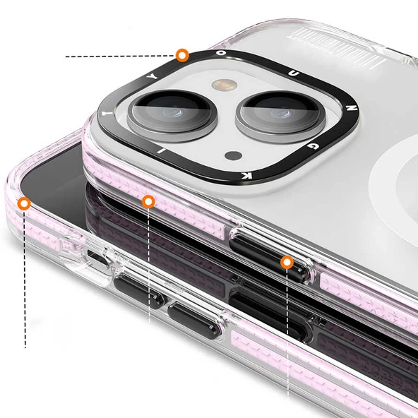 Youngkit Apple iPhone 14 Plus Kılıf Magsafe Şarj Özellikli Youngkit Jane Sand Serisi Kapak - Resim 2