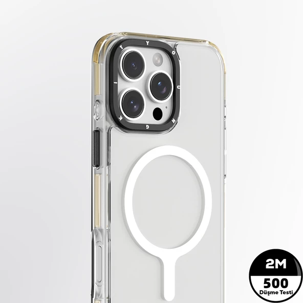 Youngkit Apple iPhone 16 Pro Max Kılıf Magsafe Şarj Özellikli YoungKit Crystal Color Serisi Kapak - Resim 12