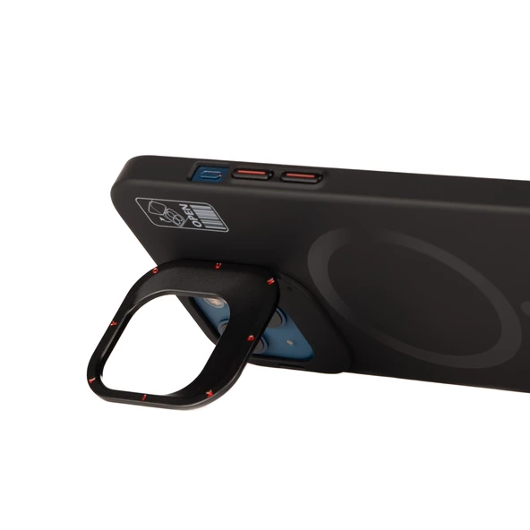 Youngkit Apple iPhone 13 Kılıf Magsafe Şarj Özellikli Standlı YoungKit Hermit Bracket Serisi Kapak - Resim 7