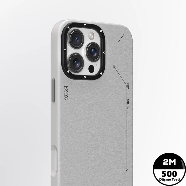 Youngkit Apple iPhone 16 Pro Max Kılıf Magsafe Şarj Özellikli Basit Mat Deri Desenli Youngkit Tech Fashion Serisi Kapak - Resim 9