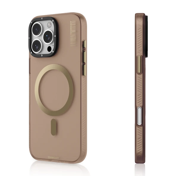 Youngkit Apple iPhone 16 Pro Max Kılıf Magsafe Şarj Özellikli Youngkit Hidden Sand Serisi Kapak - Resim 2