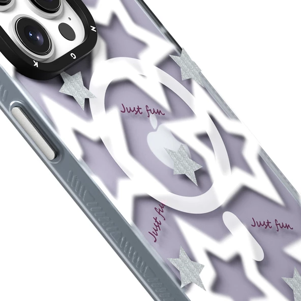 Youngkit Apple iPhone 15 Pro Max Kılıf Magsafe Şarj Özellikli Airbagli Çift Katmanlı Youngkit Star&Butterfly Serisi Kapak - Resim 5