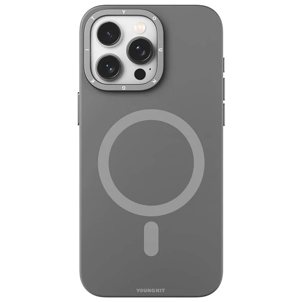 Youngkit Apple iPhone 15 Pro Kılıf Magsafe Şarj Özellikli Çizilmeye ve Aşınmaya Dayanıklı Youngkit Velvet Serisi Kapak - Resim 4