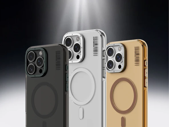 Youngkit Apple iPhone 16 Pro Max Kılıf Magsafe Şarj Özellikli Şeffaf Youngkit Crystal Shield Serisi Kapak - Resim 4