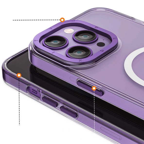 Youngkit Apple iPhone 14 Pro Kılıf Magsafe Şarj Özellikli Youngkit Coloured Glaze Serisi Kapak - Resim 3