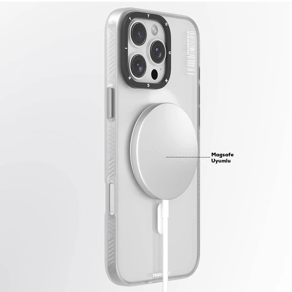 Youngkit Apple iPhone 16 Pro Max Kılıf Magsafe Şarj Özellikli Youngkit Hidden Sand Serisi Kapak - Resim 7