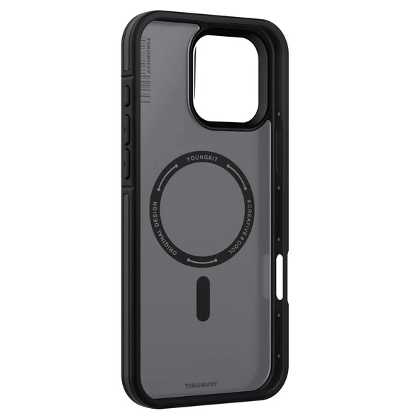 Youngkit Apple iPhone 16 Pro Max Kılıf Magsafe Şarj Özellikli Youngkit Rock Sand Serisi Kapak - Resim 12
