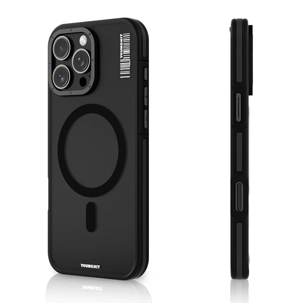 Youngkit Apple iPhone 16 Pro Max Kılıf Magsafe Şarj Özellikli Youngkit Rock Sand Serisi Kapak - Resim 6
