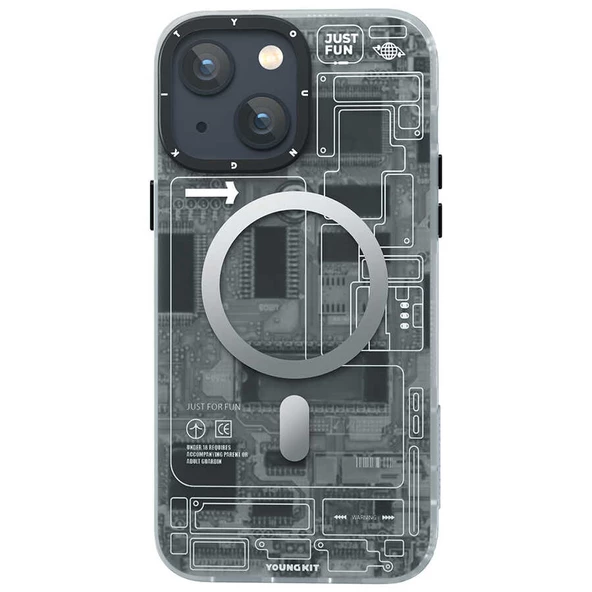 Youngkit Apple iPhone 14 Kılıf Magsafe Şarj Özellikli YoungKit Technology Serisi Kapak - Resim 3