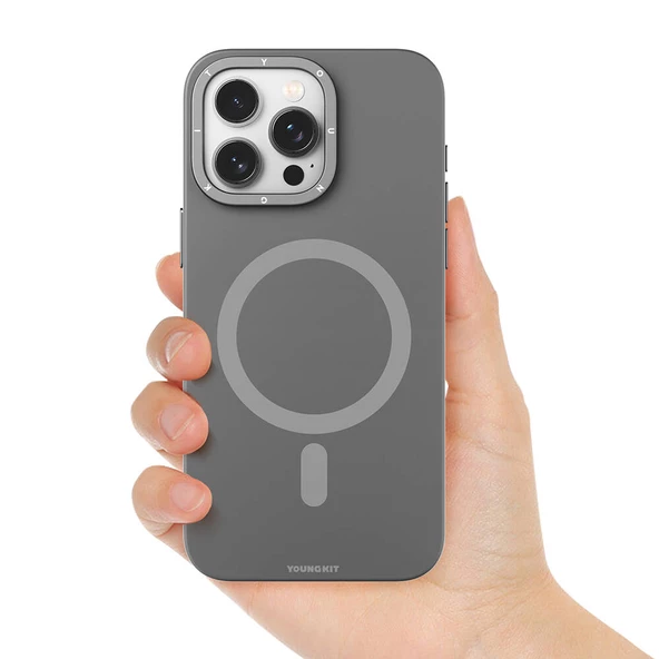 Youngkit Apple iPhone 14 Pro Max Kılıf Magsafe Şarj Özellikli Çizilmeye ve Aşınmaya Dayanıklı Youngkit Velvet Serisi Kapak - Resim 10
