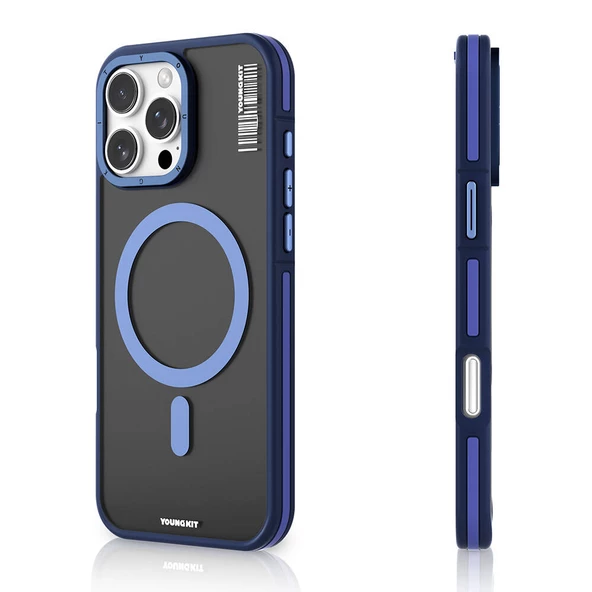 Youngkit Apple iPhone 16 Pro Max Kılıf Magsafe Şarj Özellikli Youngkit Rock Sand Serisi Kapak - Resim 5